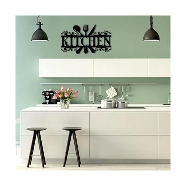 Letrero de metal de cocina letreros de cocina decoración_5
