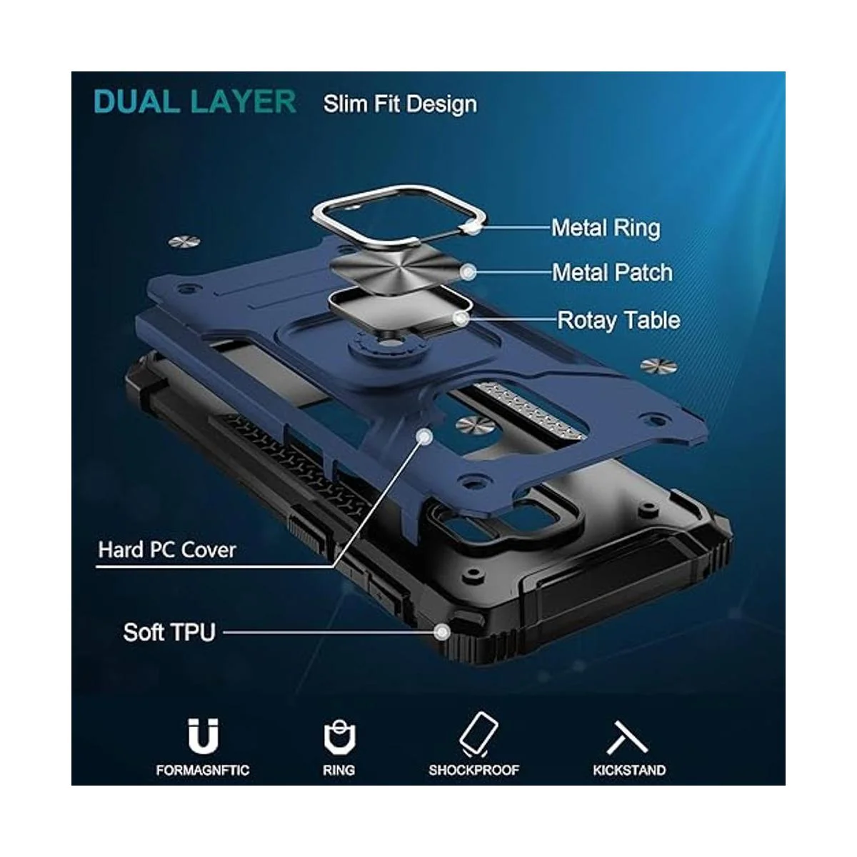 IKAZZ Funda para Samsung Galaxy S9 de doble capa suave y_2