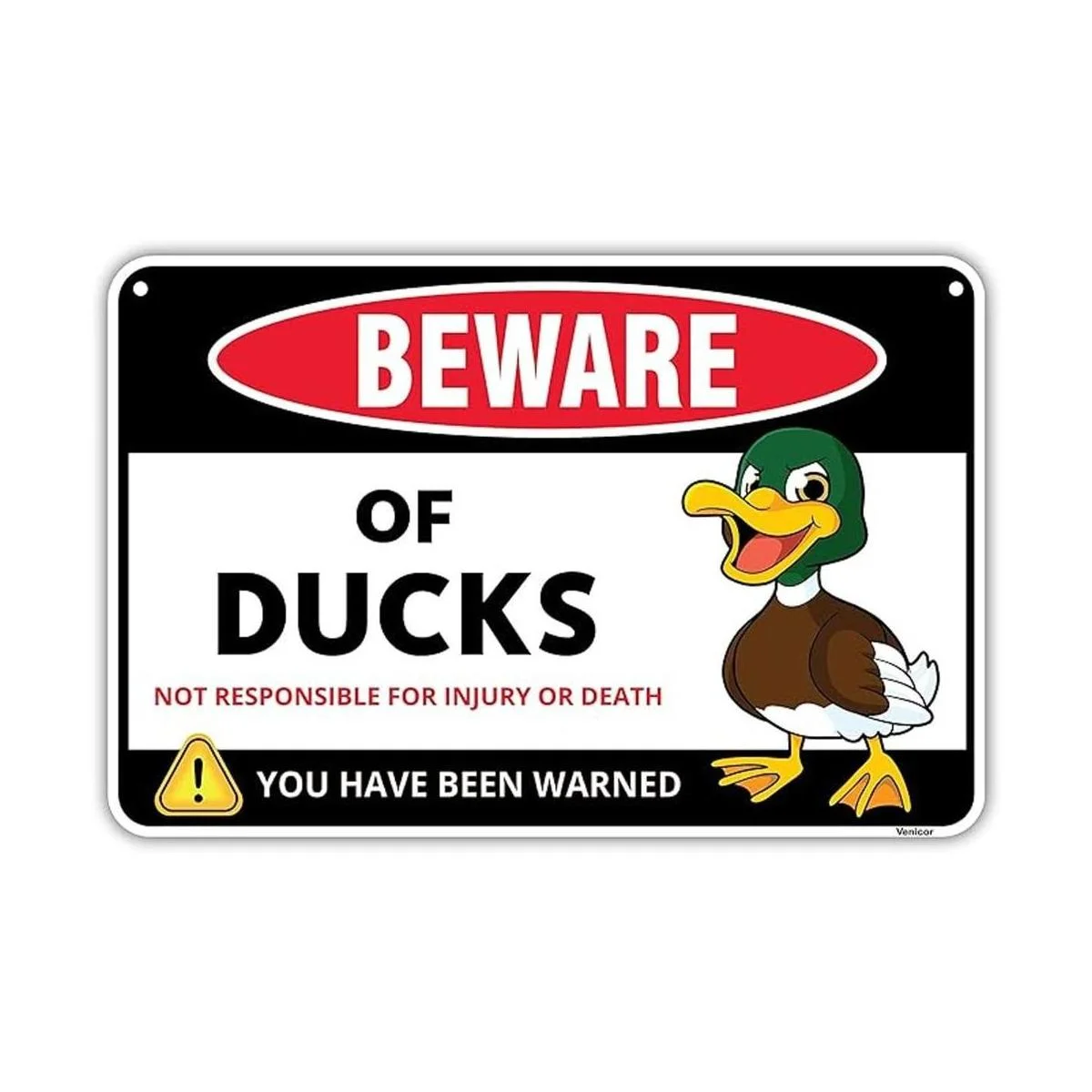 Venicor Decoración de letrero de pato 8 x 12 pulgadas_1