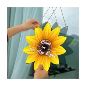 Percha de puerta de madera de girasol sin terminar con_4