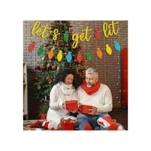 JOZON Letrero dorado con purpurina Lets Get Lit y_4