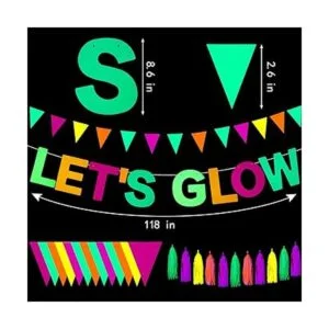 Outus Suministros de neón para fiesta incluye pancarta_2