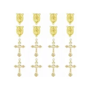 SUNNYCLUE 40 piezas de rosario de estilo tibetano dorado_1