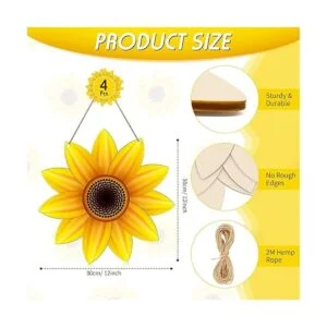 Percha de puerta de madera de girasol sin terminar con_2