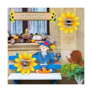 Percha de puerta de madera de girasol sin terminar con_5