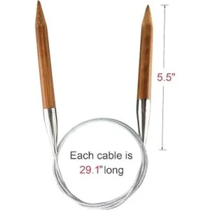 Weabetfu Aguja de punto circular de bambú 40 pulgadas de_2