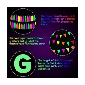 Outus Suministros de neón para fiesta incluye pancarta_3