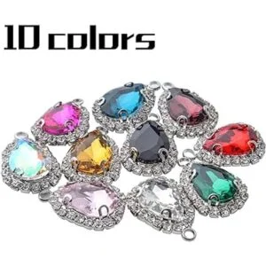 20 colgantes de abalorios de cristal con forma de gota de_4