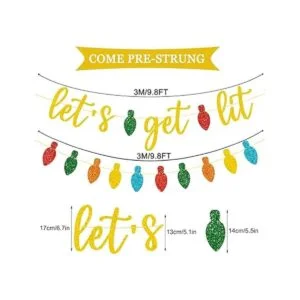 JOZON Letrero dorado con purpurina Lets Get Lit y_2