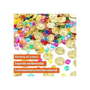 Skylety 100 monedas de oro pirata y 100 piezas de joyas de_3