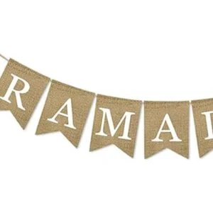 SWYOUN Arpillera Ramadan Kareem Decoración de chimenea_3