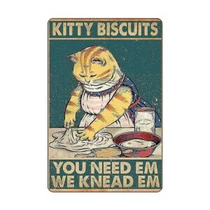 Kitty Biscuits You Need We Knead Cartel de lata vintage_1