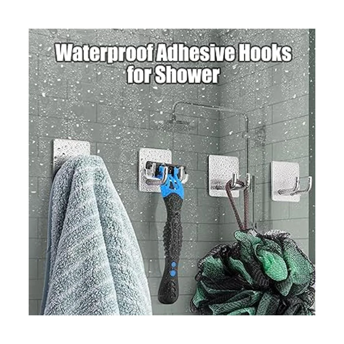 YasTant 4 ganchos autoadhesivos de pared para afeitar_3