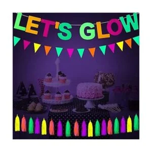 Outus Suministros de neón para fiesta incluye pancarta_5