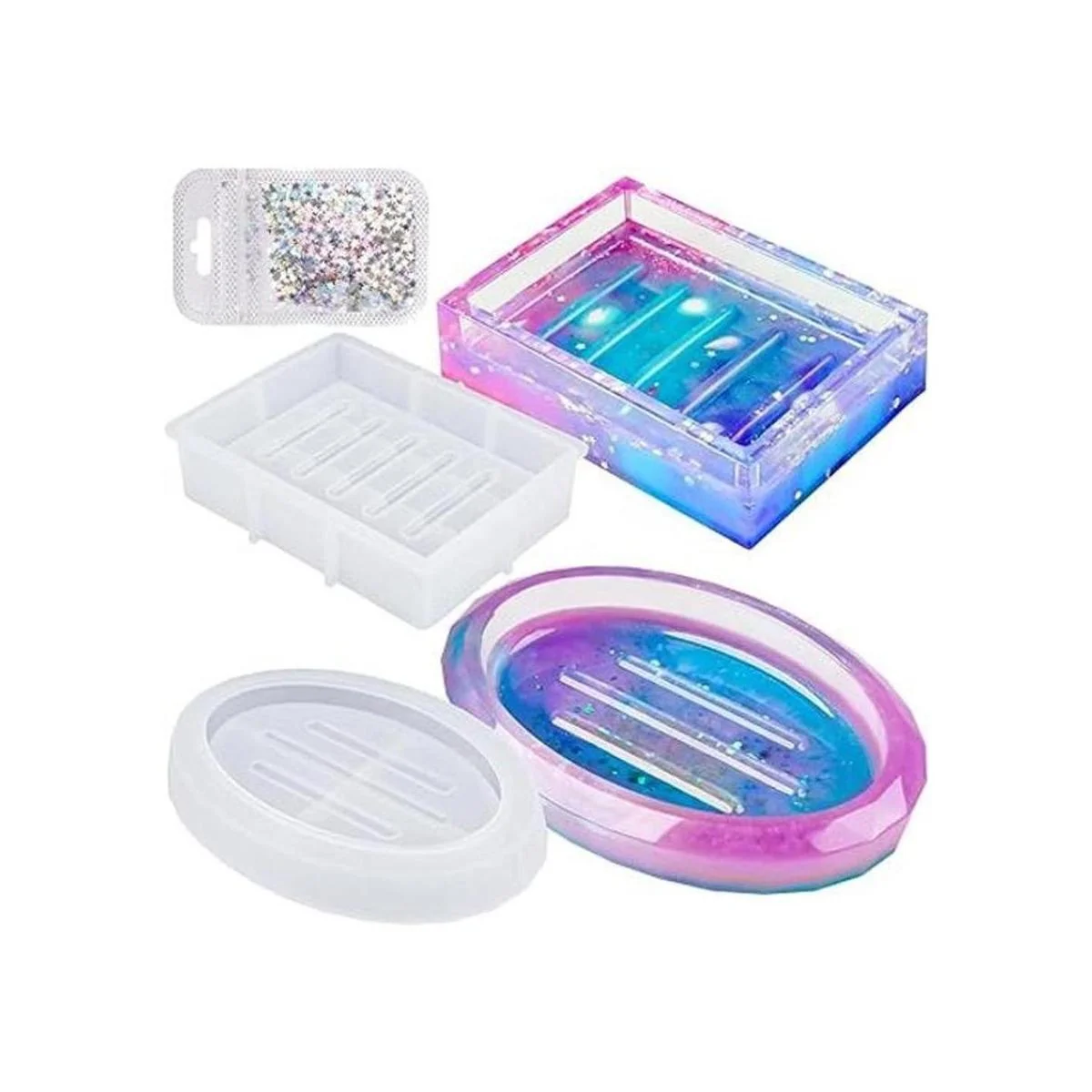 NiArt Paquete de 2 jaboneras ovaladas y rectangulares_1