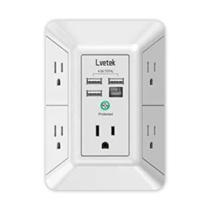 LVETEK Cargador de pared USB protector de sobretensión_1