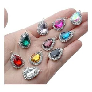 20 colgantes de abalorios de cristal con forma de gota de_7
