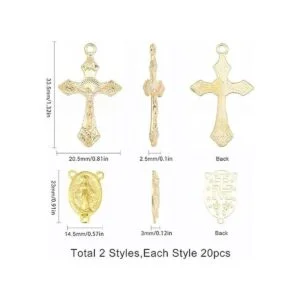 SUNNYCLUE 40 piezas de rosario de estilo tibetano dorado_2