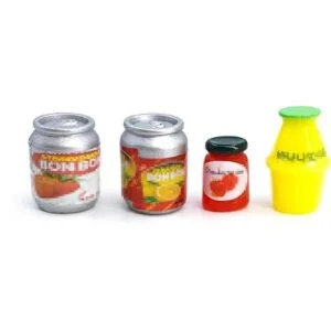 50 botellas miniatura de alimentos para bebidas latas de_4