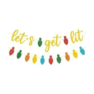 JOZON Letrero dorado con purpurina Lets Get Lit y_1