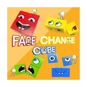 Rompecabezas de bloques a juego con expresiones de madera_2