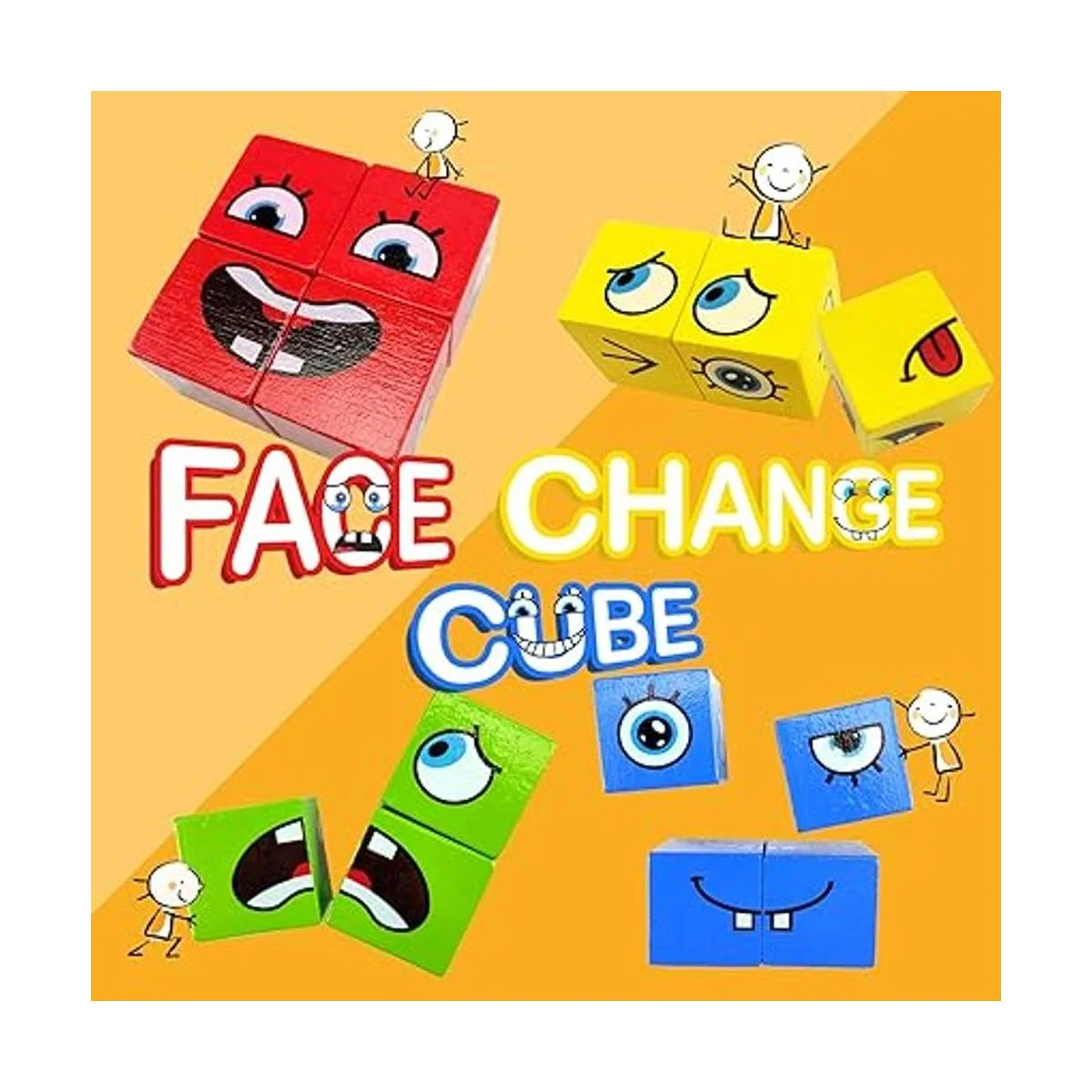 Rompecabezas de bloques a juego con expresiones de madera_2