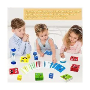 Rompecabezas de bloques a juego con expresiones de madera_5