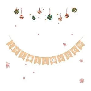 SWYOUN Burlap Let It Snow Banner con copo de nieve de_5
