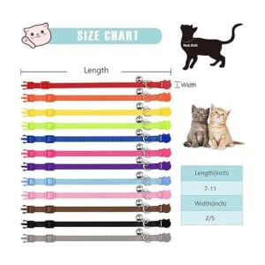 Uteuvili 12 collares de gato con campana coloridos y_5