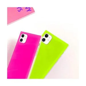 Omorro Funda cuadrada para iPhone 11 de neón para mujeres_5