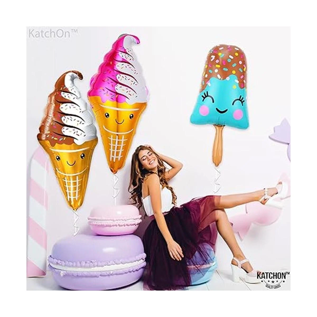 Kit de globos gigantes de helado 39 pulgadas_3