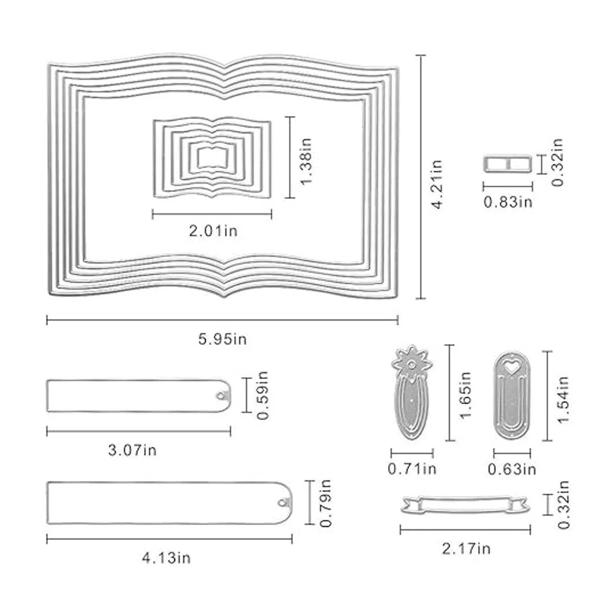 Juego de 1 troqueles de corte de libros un libro para_2