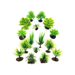 Saktopdeco 16 piezas de árboles en miniatura de plástico_5