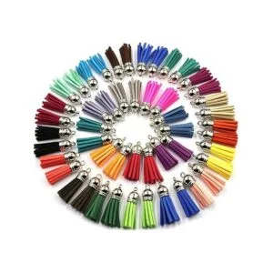 OZXCHIXU 150 borlas de cuero para llavero abalorios_3