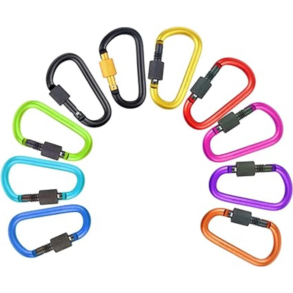 IEBUOBO Paquete de 10 llaveros de aluminio en D para_3