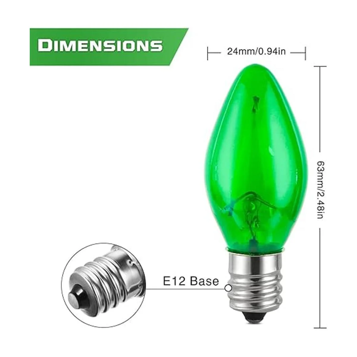 Paquete de 6 bombillas LED de Navidad C7 inastillables C7_3
