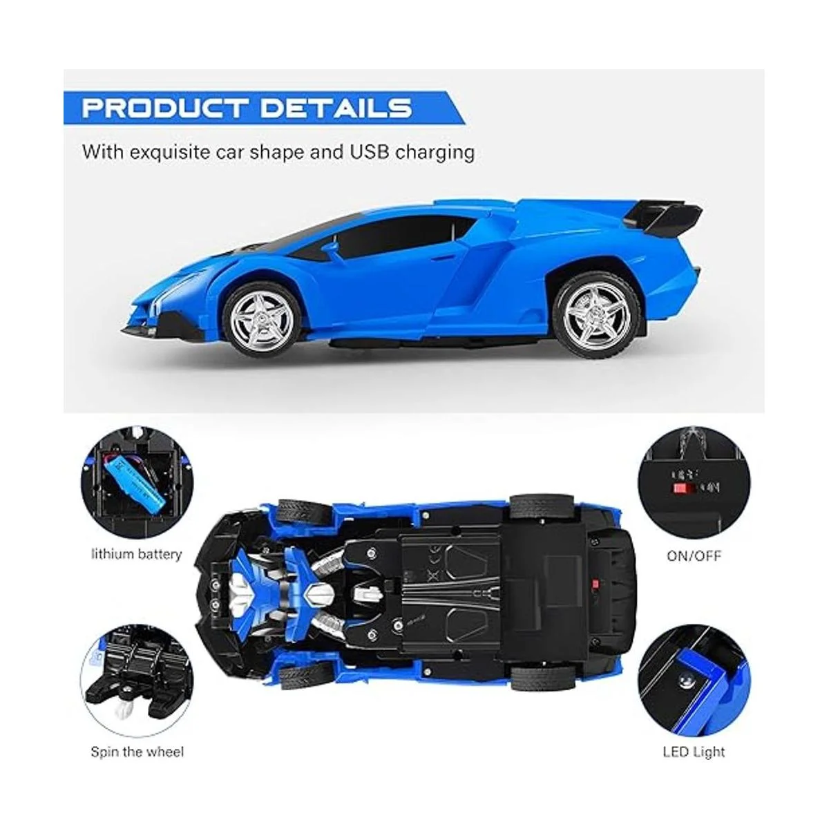 Coche de control remoto juguete para niños de 3 a 8 años_2