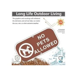 Señal Yuntarda No Pets Perlowed Sign 12.0 x 6.0 in 40_5