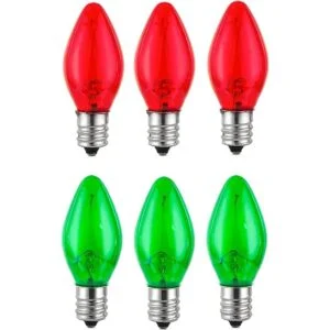Paquete de 6 bombillas LED de Navidad C7 inastillables C7_1