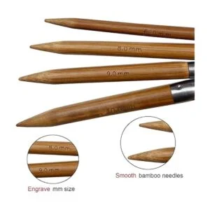 Weabetfu Aguja de punto circular de bambú 40 pulgadas de_4