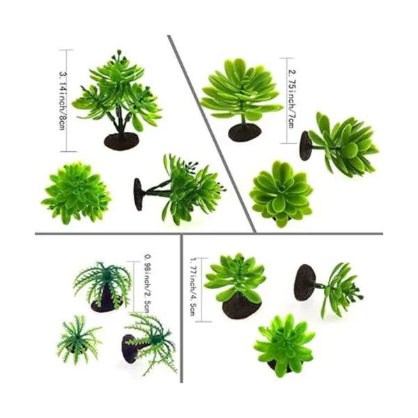 Saktopdeco 16 piezas de árboles en miniatura de plástico_3