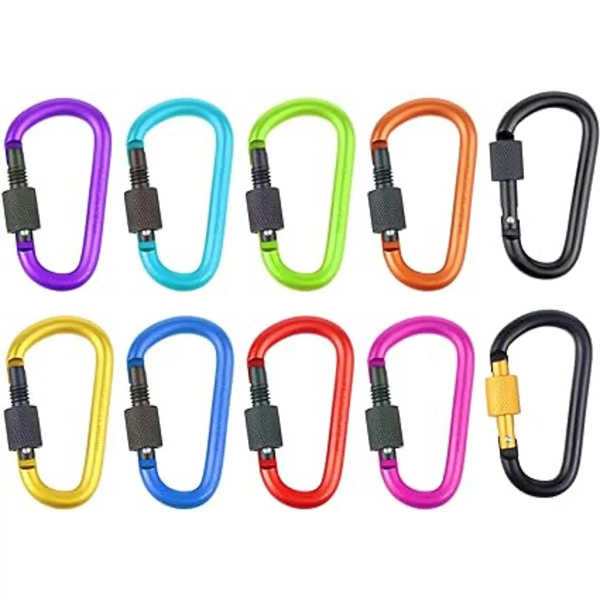 IEBUOBO Paquete de 10 llaveros de aluminio en D para_4