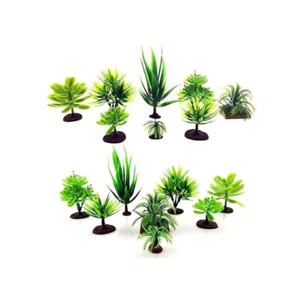 Saktopdeco 16 piezas de árboles en miniatura de plástico_7