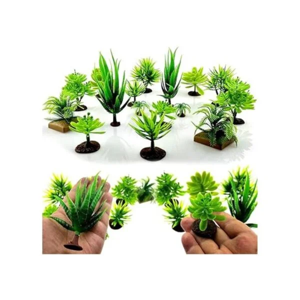 Saktopdeco 16 piezas de árboles en miniatura de plástico_4