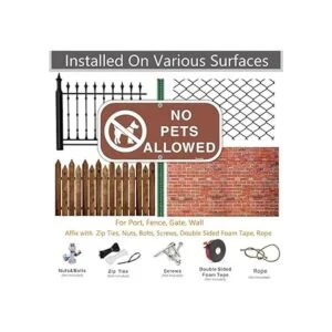 Señal Yuntarda No Pets Perlowed Sign 12.0 x 6.0 in 40_4