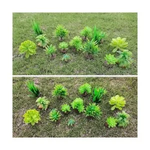 Saktopdeco 16 piezas de árboles en miniatura de plástico_6