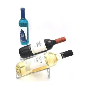 Frontier Simple Portabotellas de vino de acero cromado_3