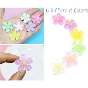 MSCFTFB 50 abalorios de resina de flores Sakura cuentas de_4