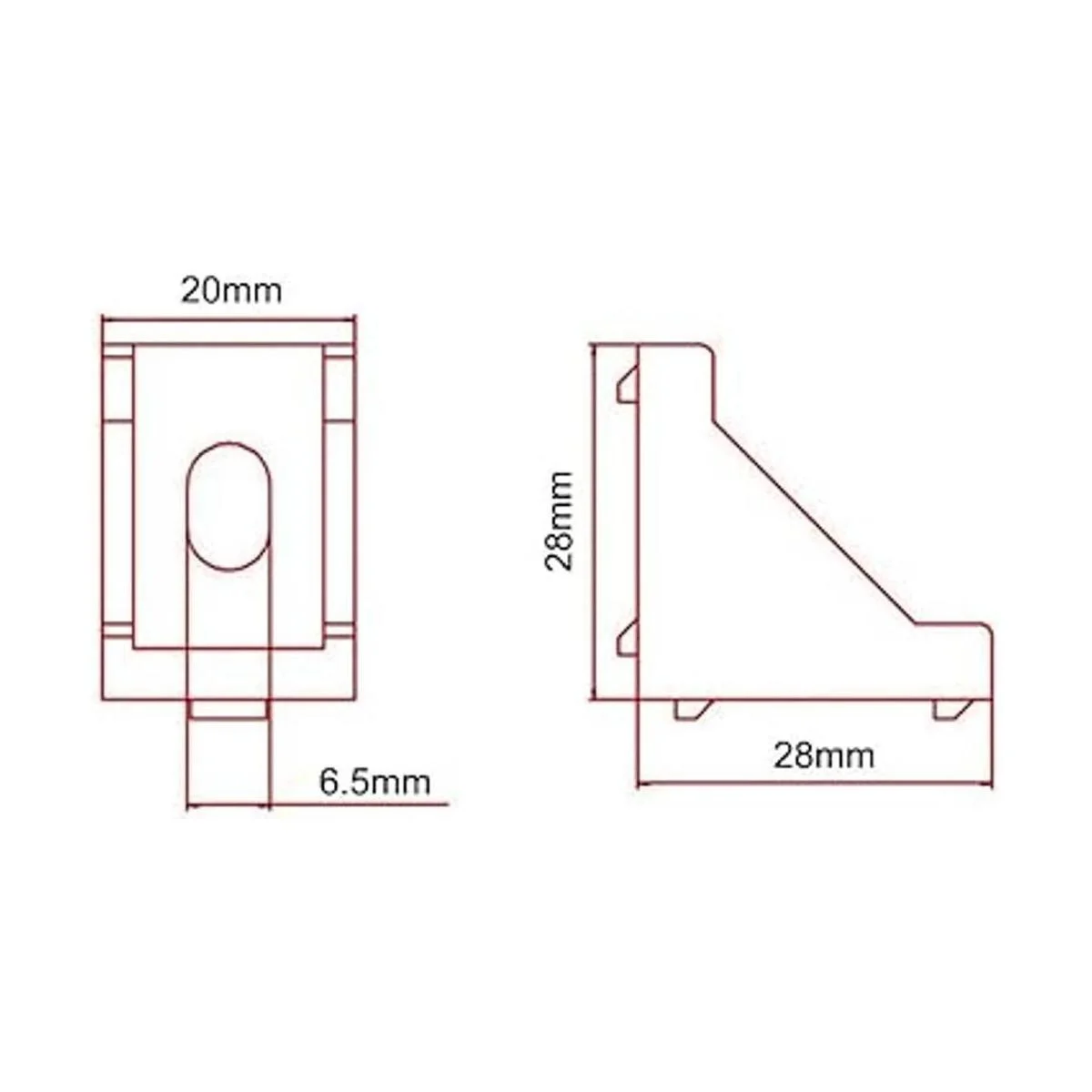 Zeberoxyz 2028 10 soportes de ángulo recto negro con_2