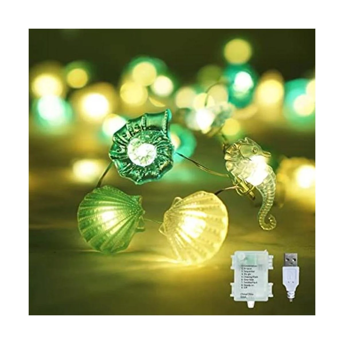 Guirnalda de luces de hongos 40 luces LED de 13 pies_1